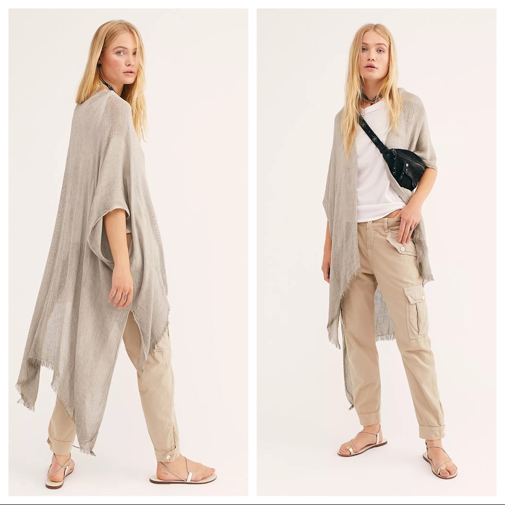 FREE PEOPLE LONG KIMONO CARDI CAPE CARDIGAN A2C - Picture 14 of 16